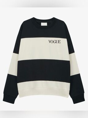 Vogue Collection sweatshirt with black and white stripes